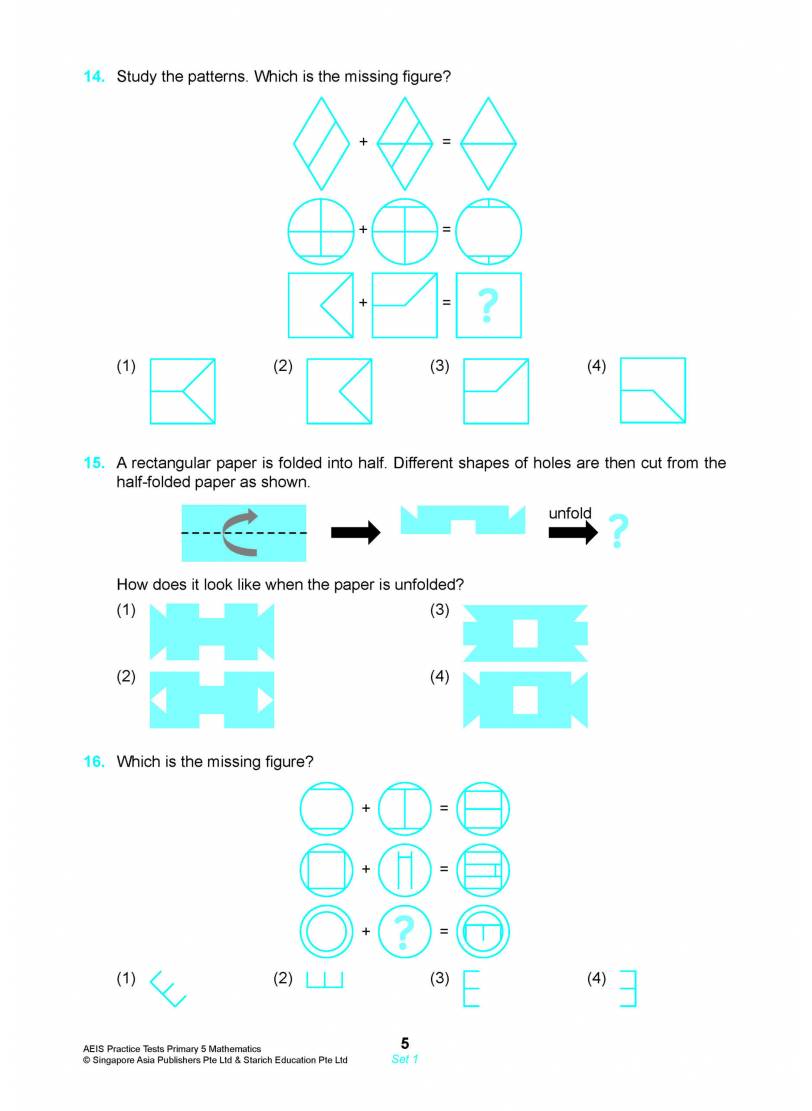 小学五年级数学AEIS Practice Tests MATHEMATICS – Primary 5 (10 to 12+ Years)