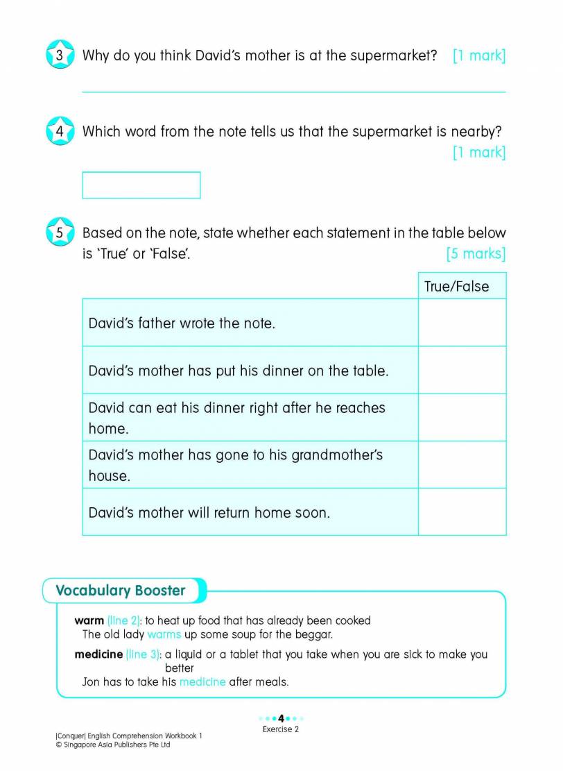 Conquer English Comprehension Workbook 1