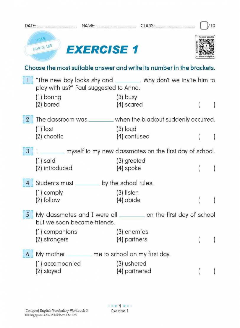 Conquer Vocabulary Workbook 3 (REVISED NEW)