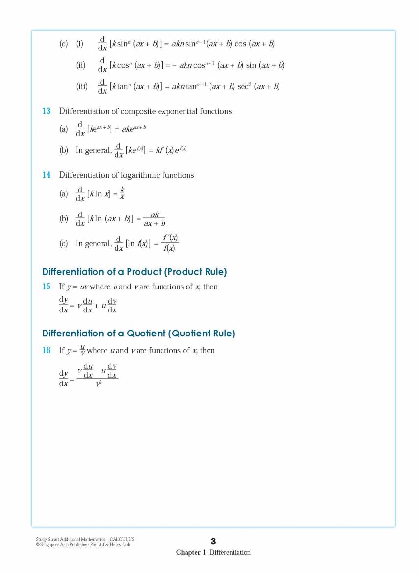 Calculus Levels. Math STUDY SMART Additional Mathematics CALCULUS For Upper Secondary Levels
